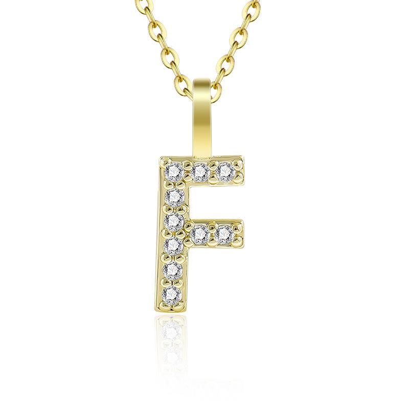 Gold Color Pendant Necklace with Chain for Women - Initial Jewelry Gift
