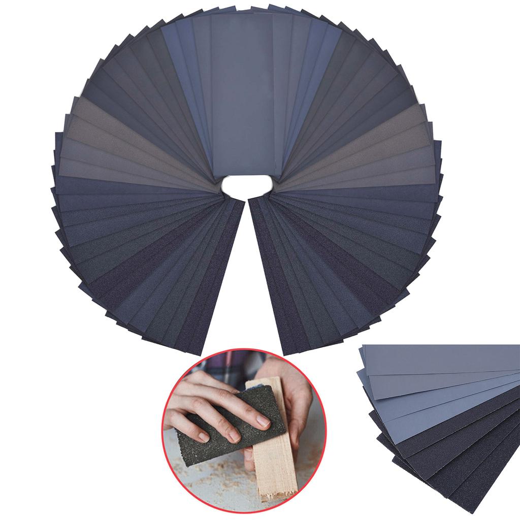 36/42PCS Wet Dry Sandpaper 120 To 3000 Assorted Grit Sandpaper Sheets 9 X 3.6In Sand Paper for Wood-Furnitures Finishing
