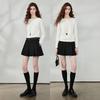 CHUYU Women's Fall Slim-Fit Long Sleeve Crew Neck Texture T-Shirt