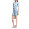 Karl Lagerfeld Romantic Elegant Single-Breasted Round Neck Knit Midi Dress Short Sleeve Women dresses Blue M22E1334