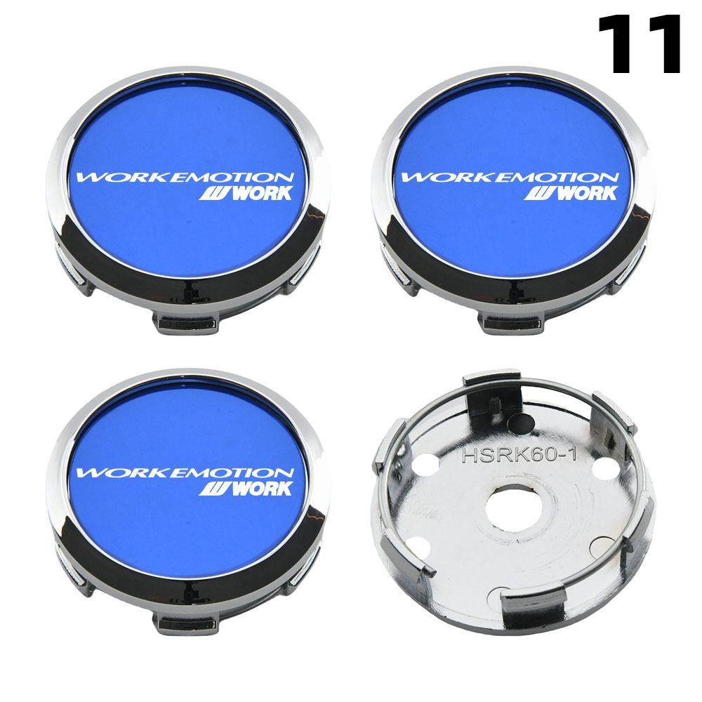 4PCS OD 60MM / ID 56MM Cap For Rims WORK EMOTION EQUIP MEISTER VS Emblem Wheel Center Cap Sport Car Logo Wheel Cover Hub Caps