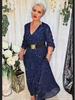 2025 European & American Cross-Border Women's Chiffon V-Neck Rhinestone Long Dress