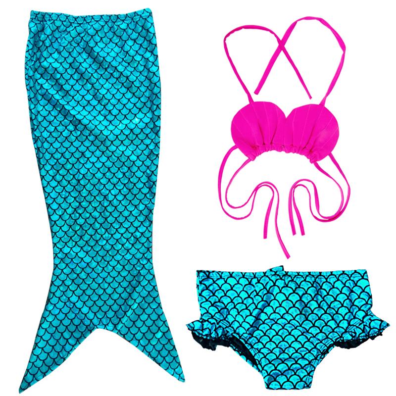 Queue de Sirène pour Enfants Nouvelle Fille Cosplay Sirène Cosplay Maillot de Bain de Plage pour Âges 5-10 110(4-5 Years) blue