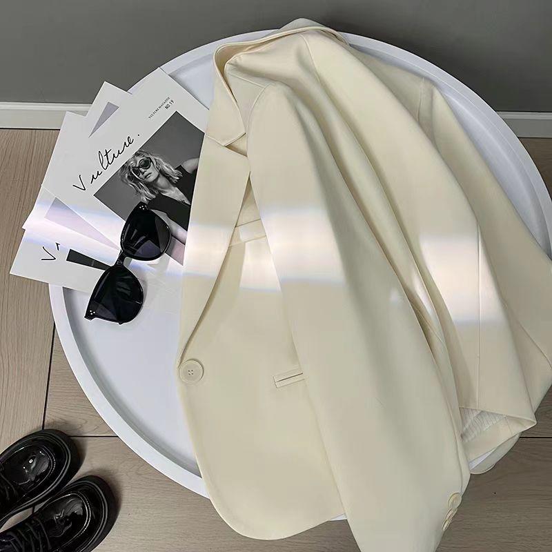 Beige Women's Short Suit Jacket - 2025 Spring/Autumn Casual Versatile Fashion