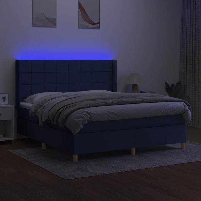VidaXL Sommier à Lattes de Lit avec Matelas et LED, Lit Rembourré, Lit Double, Lit Adulte de Chambre à Coucher Intérieur, 3138891