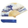 TOuWA Ventilateur Hommes Femmes Cadre Bambou Motif Japonais Léger Souvenir Japon Festival Feux d'Artifice Fête de Fin d'Année Présentation Annuelle Yukata Kimono Kabuki