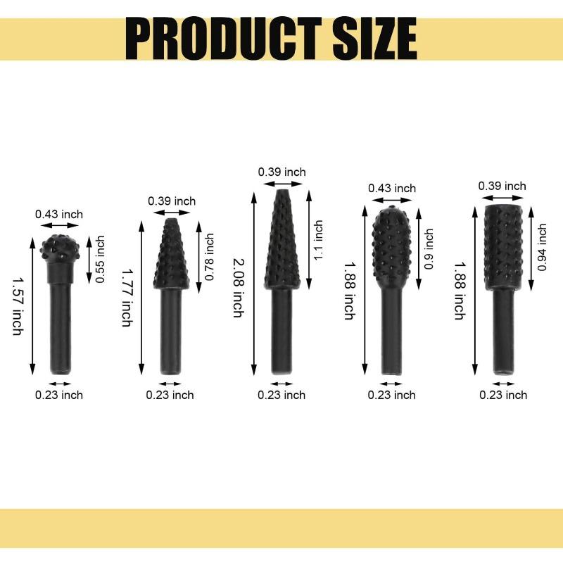 

Набор вращающихся сверл Rongon для резьбы по дереву, напильник, рашпиль, сверло из 5 шт., хвостовик 1/4 6 мм, мощность инструмента