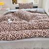 Thickened Milk Fleece Printed Bed Cover Four-Piece Large Bed Skirt Bed Cover 260 * 260Cm Single