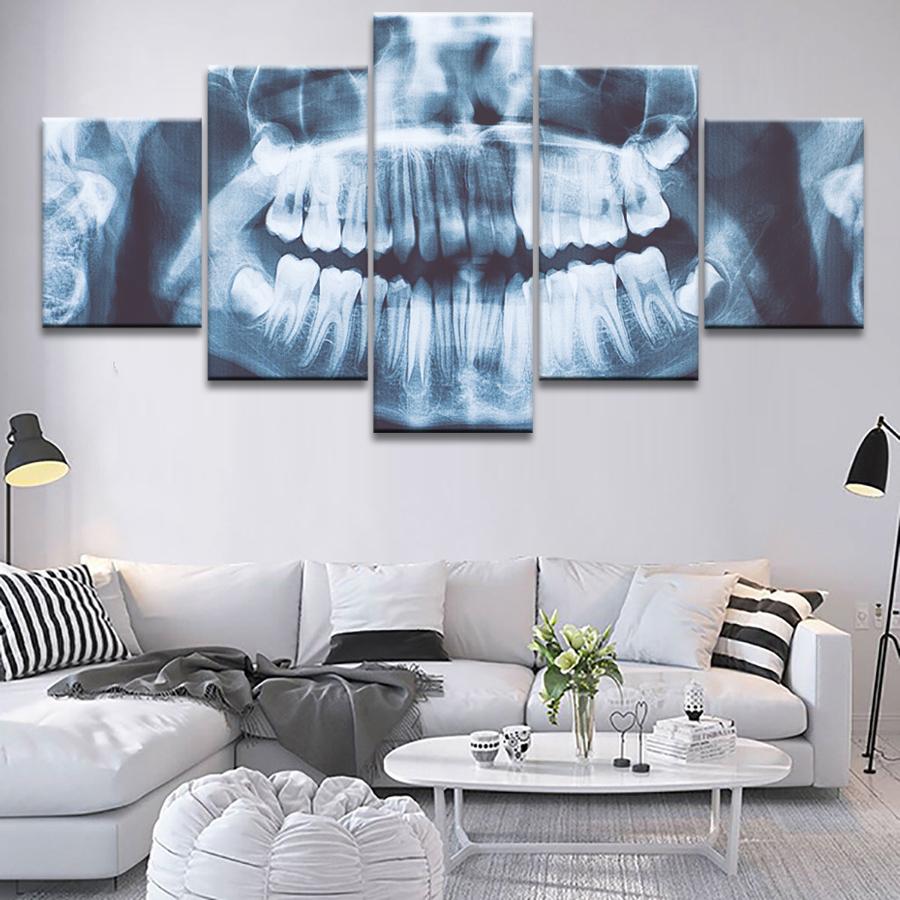 

5pcs Dental Clinic Teeth Dentist Wall Art Decor Picture Canvas Wall Paintings for Kids Living Home Decoration Accessories 20x35 20x45 20x55cm