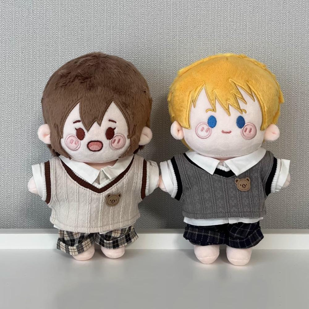 1 set Knitted Vest 20cm Cotton Doll Clothes School Uniform Plush Doll Clothes  Doll Accessories