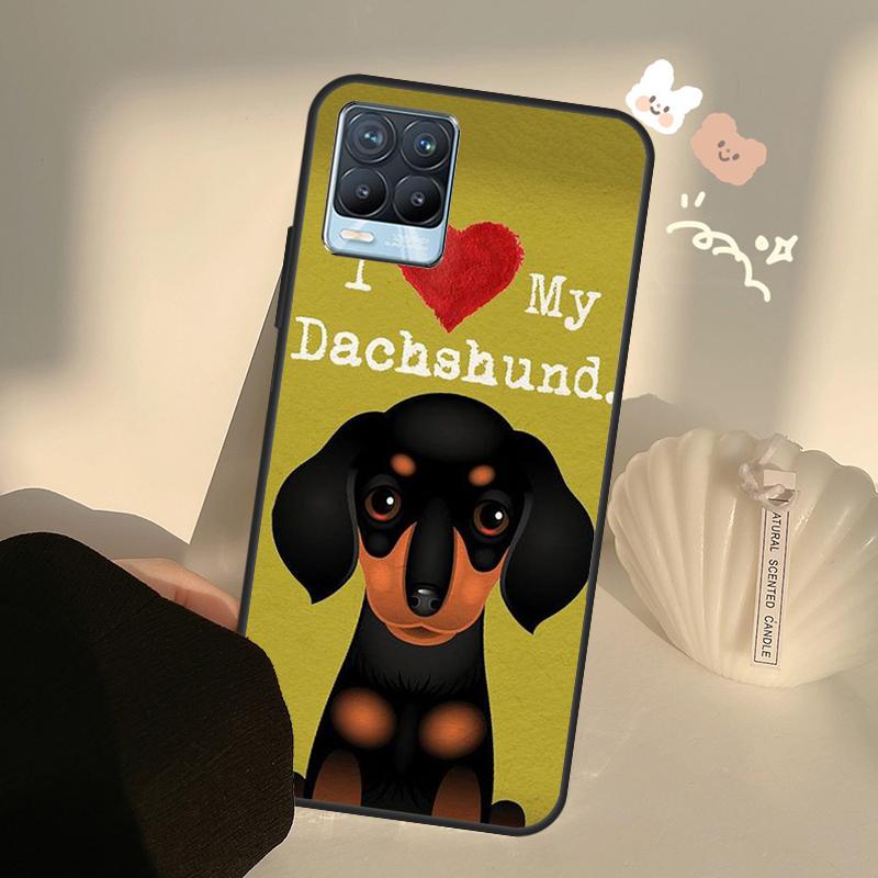Cartoon Dachshund Sausage Dog Case For OnePlus 10 9 Pro 8T 9R Nord2 Cover For Realme GT Neo 2 3 GT Master 8i 9i 8 Pro