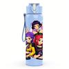 1PC Purple Hair Girls Group Art 750ml Color Plastic Sports Water Bottle Leakproof Flip Straw Lid Suitable for Sports Office Home Use