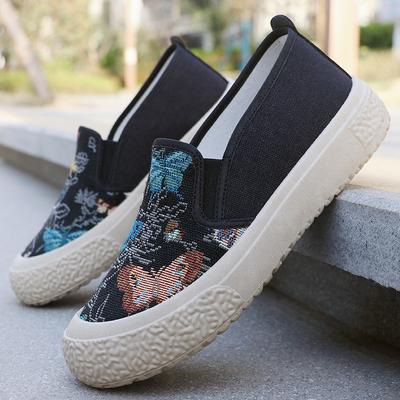 Clearance Women's Shoes Spring Loafers Canvas Women's Shoes Lazy, Platform Fisherman Shoes Canvas Cloth Shoes Women