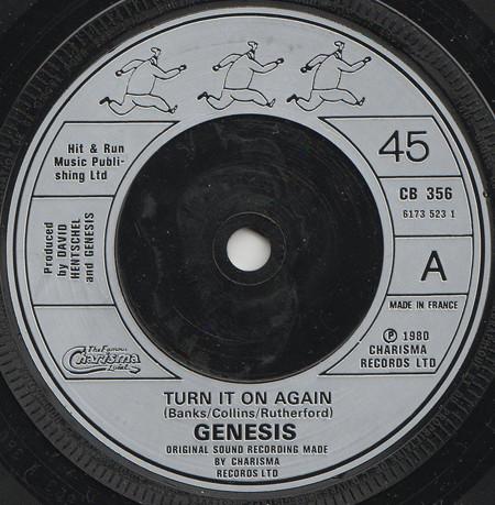 

7inch Record GENESIS Turn It On Again CB356 Charisma 1980 UK Rock Used