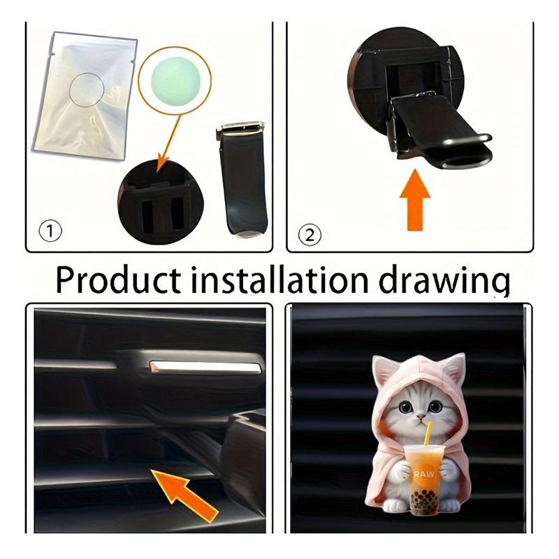 Car Outlet Vent Perfume Clips Cat Air Freshener Diffuser Aromatherapy Decoration Interior Aromatherapy Pad Car Cat Shape Clip