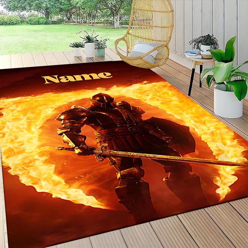 Custom Name Knight's Legend" Carpet Rug Customizable Soft Washable Anti-Slip Home Living Room Sofa Mats Personalized Rug. 0909168