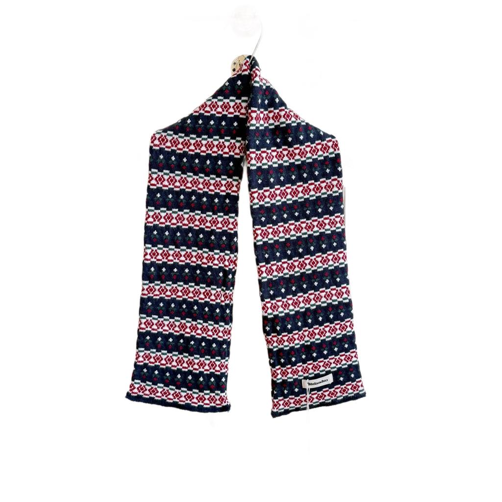Vintage Fair Island Jacquard Knitted Scarf Women's Autumn and Winter New Double-sided Korean Version Versatile Warm Thickened Shawl Scarf