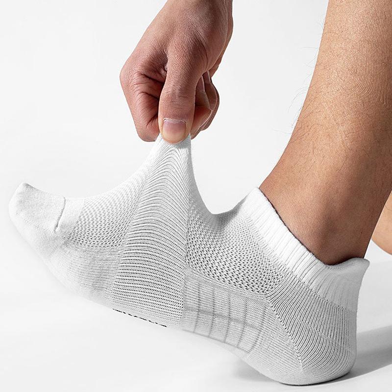 5 Perechi Șosete Scurte Bărbați Șosete Sport Alergare Bărbați Atletic Fitness Confortabile Plasă Casual Respirabile Șosete Glezne Negru EU 38-45
