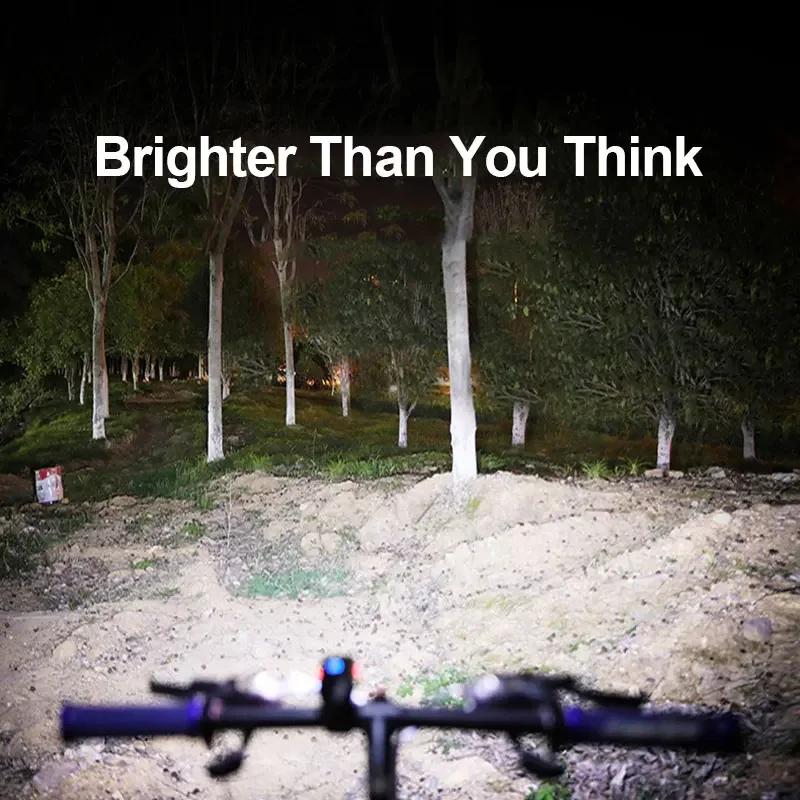 Bicycle LED Light MTB T6 Headlight Waterproof USB Bright Flashlight 6-speed Dimming Power Display Night Riding Accessories