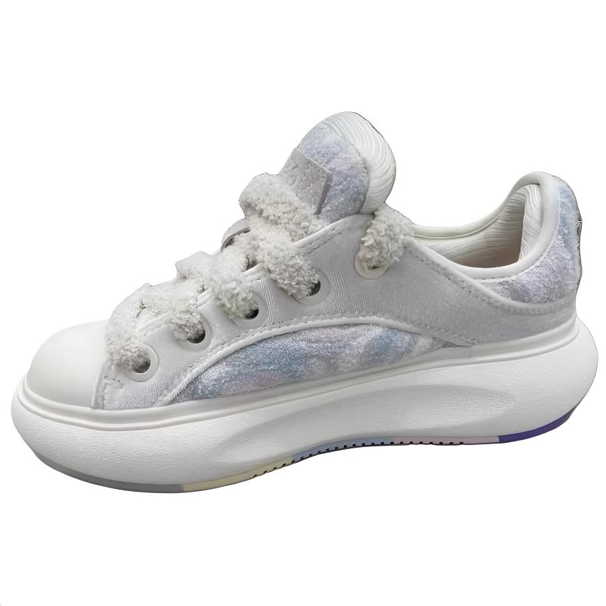 Li Ning Cloud Travel C4D Comfortable Shock Absorbing Wear Resistant Low Top Skate Shoes Women Skate Shoes Light-Blue Purple AZGT090-18