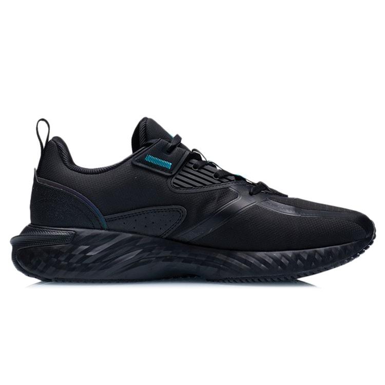 Li Ning Cloud Shield Fashion Abrasion Resistant Breathable Low top Running Shoes Men's Black Blue AGLR233-2
