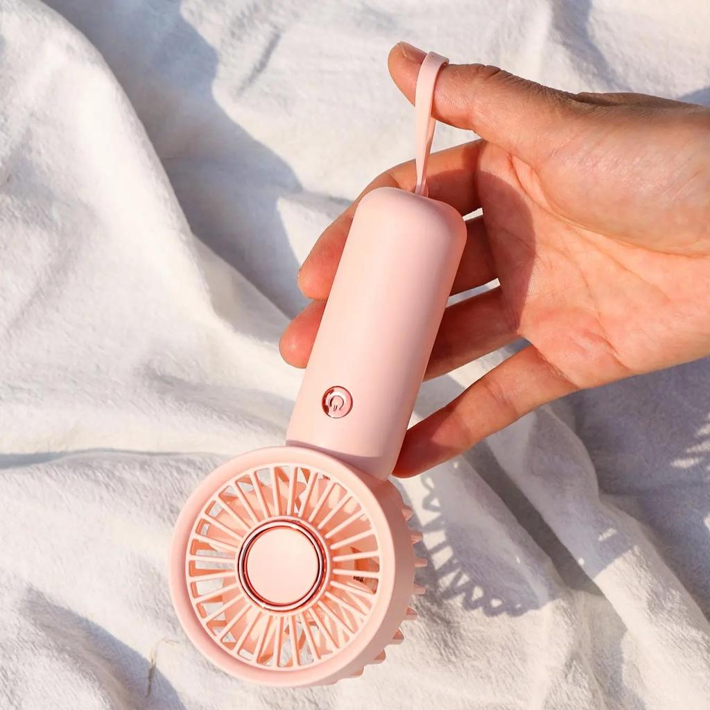 Portable Handheld Fan, USB Rechargeable 3-Speed Mini Personal Fan, for Makeup, Travel, Office & Bedroom