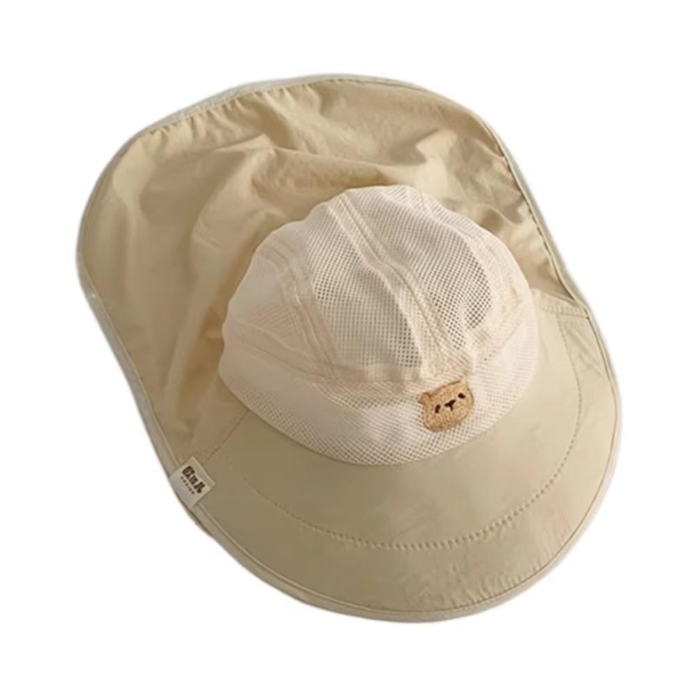 Soft Brim Fisherman Hat Neck Flap Panama Hat Cute Bucket Hat  Kids Unisex