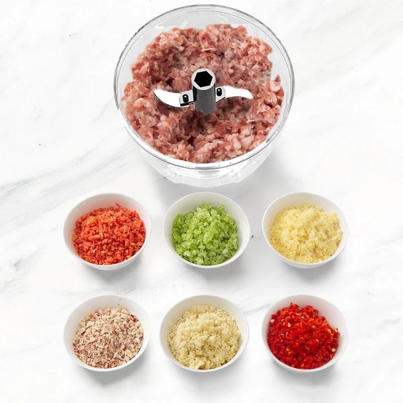 500/900ML Manual Meat Grinder Garlic Chopper Multifunction Vegetable Cutter Chopper Garlic Crusher Kitchen Gadgets
