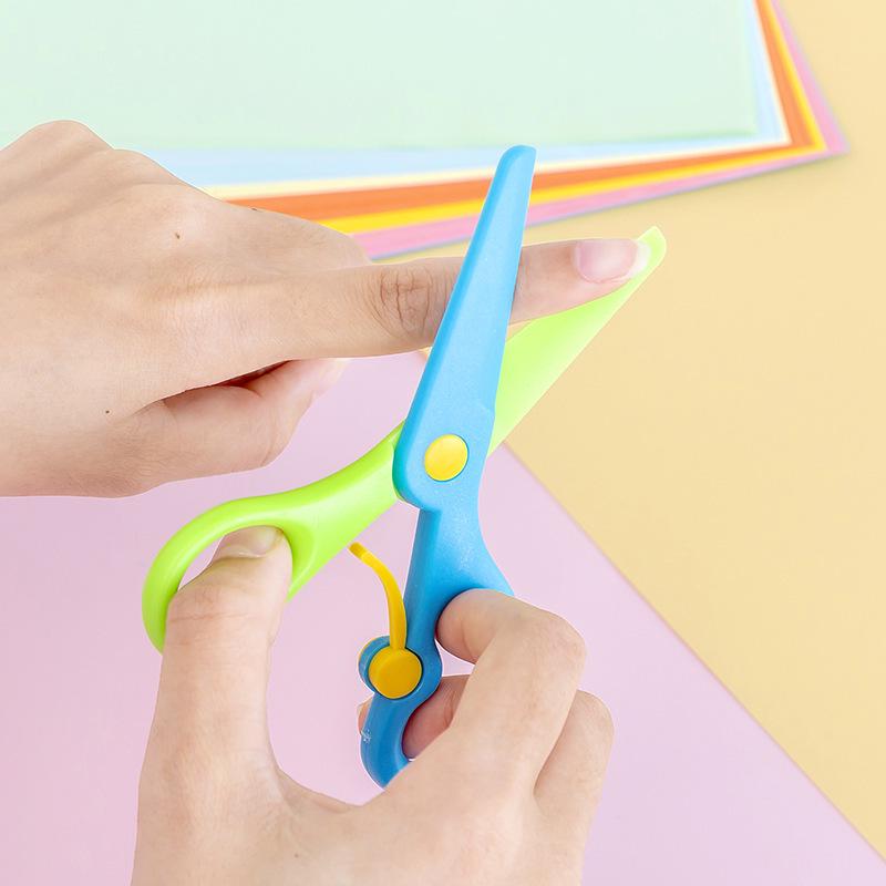 Kids' Colorful Safe Plastic Scissors for DIY and Kindergarten Crafting Projects