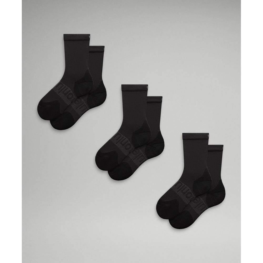 

Lululemon Женские носки Power Stride Crew, 3 пары, черные L