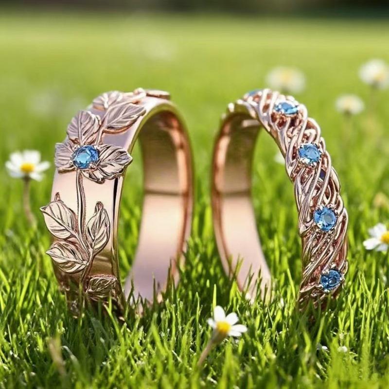 Environmental Protection, European and American New Rose Gold Fashion Pattern Ring, Women's Ring Jewelry