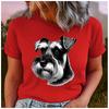 Unisex 100% Polyester Summer Top with Pet Print Loose Round Neck Short Sleeve Fashion for Astrology Lovers