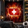 Wandbehang Wandteppich Schweiz Fußball Druck Tuch für Wohnzimmer Schlafzimmer Heimdekor