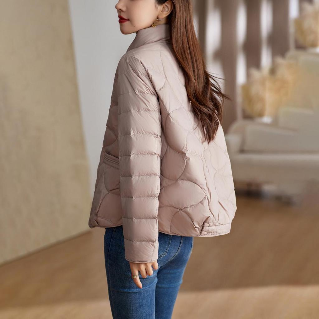 Damen Leichter Kurzer Warmer Mantel Einfarbiges Design Pendler-Mantel