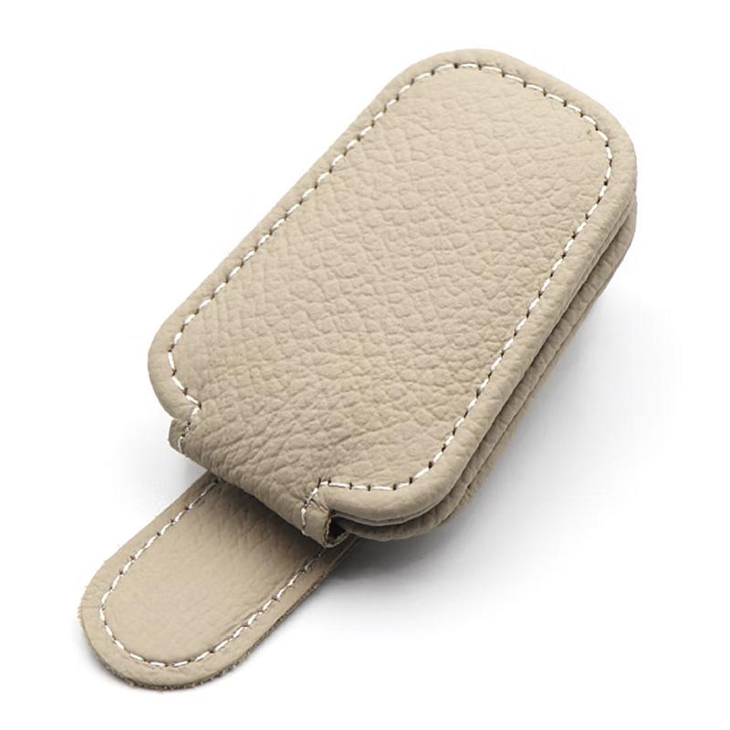 Leather Car Vehicle Sun Visor Sunglasses Clips Holder Eyeglasses Hanger And Ticket Card Clip Auto Interior Accessories