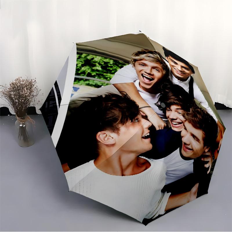 1pc One Direction Music Band Automatic Open/close Folding Portable Umbrella with 8-Rib Structure for Women/Men, All-Season Use a0901113