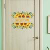 Sunflower Welcome Door Sticker, Self-Adhesive Floral Decal for Bedroom Bathroom Door Frame Decor
