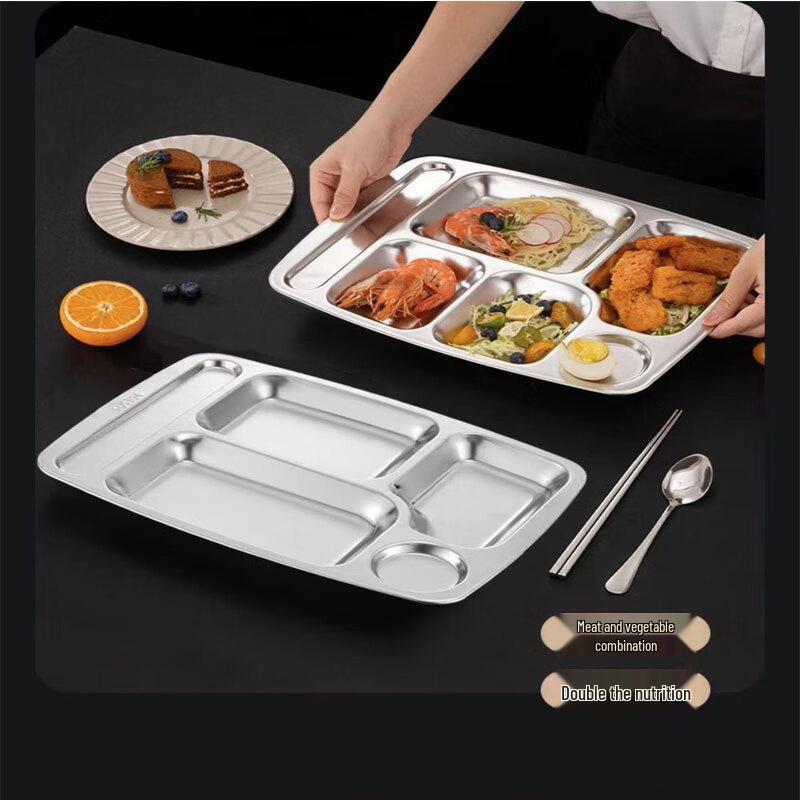 Stainless Steel Divided Cafeteria Tray