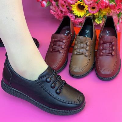 2024 Fashion Women Leather Flats Spring Shoes Comfort Fashion Classic Loafers Casual Leather Shoes Women Large Size 42 Flat Shoe