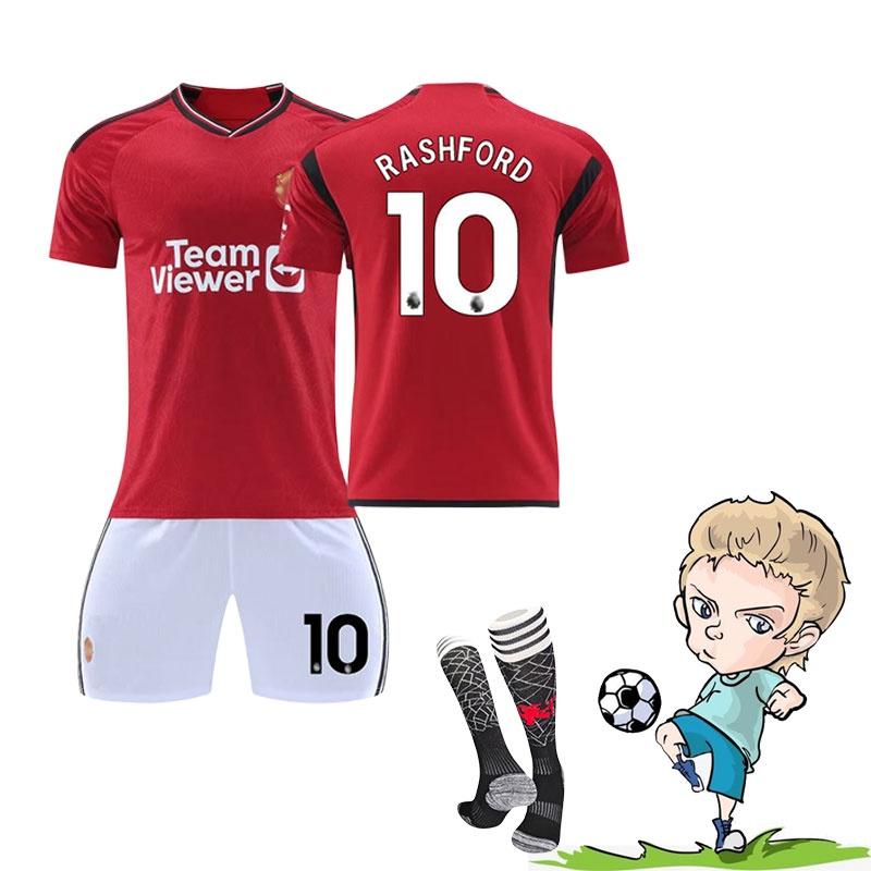2324 Red Devil Home Children's Training Suit Football Team Uniform Youth And Adult Sizes