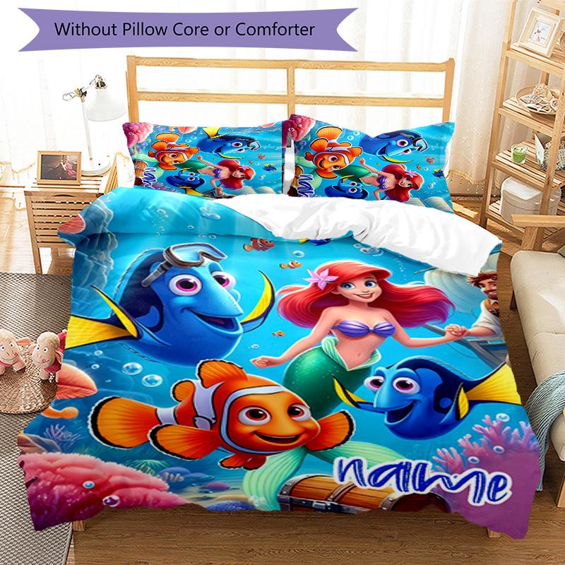 3pcs Princess9 Cover Set - Personalized Name, HD Printed Bedding with 1 Cover and 2 Pillowcases - Perfect for Home Decor, Easy Care