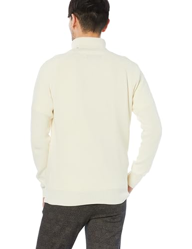Amazon Essentials Men's Rib Knit Turtleneck Sweater, 100% Cotton, Ivory, Size XL