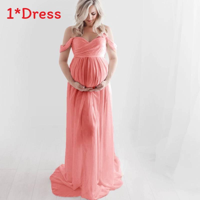 Basic Maternity Dress With Chiffon Fabric For Photoshoot And Summer Wear
