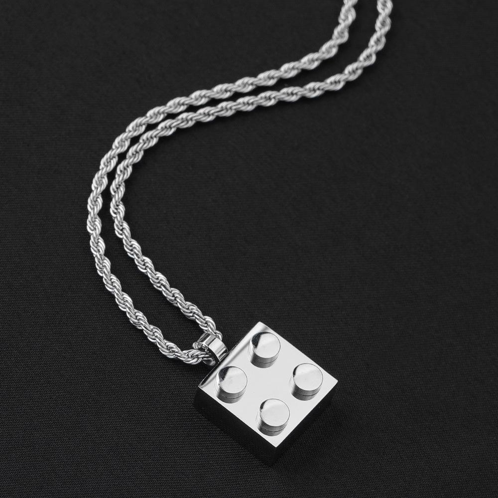 

Men s Titanium Steel Geometric Necklace - High Texture Hip Hop Design