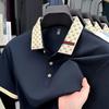 STORN High Quality Men's Short Sleeve Polo Shirt Light Luxury Business Style Comfort Casual Patchwork Neckline Fashion T-shirt