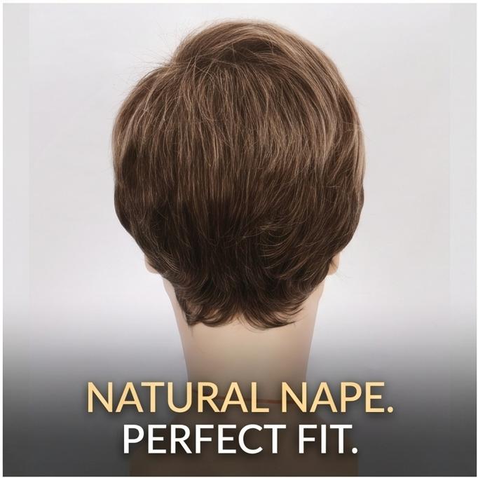 Men's Short Fluffy Curly Wig, Heat Resistant Synthetic Hair, Rose Net Cap, Natural Looking for Daily & Party Occasions