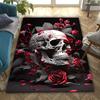 1PC Skull Dark Gothic Pattern Printed Carpet Rug for Living Room Bedroom Home Sofa Decoration,Non-slip Floor Mat Floor Mat