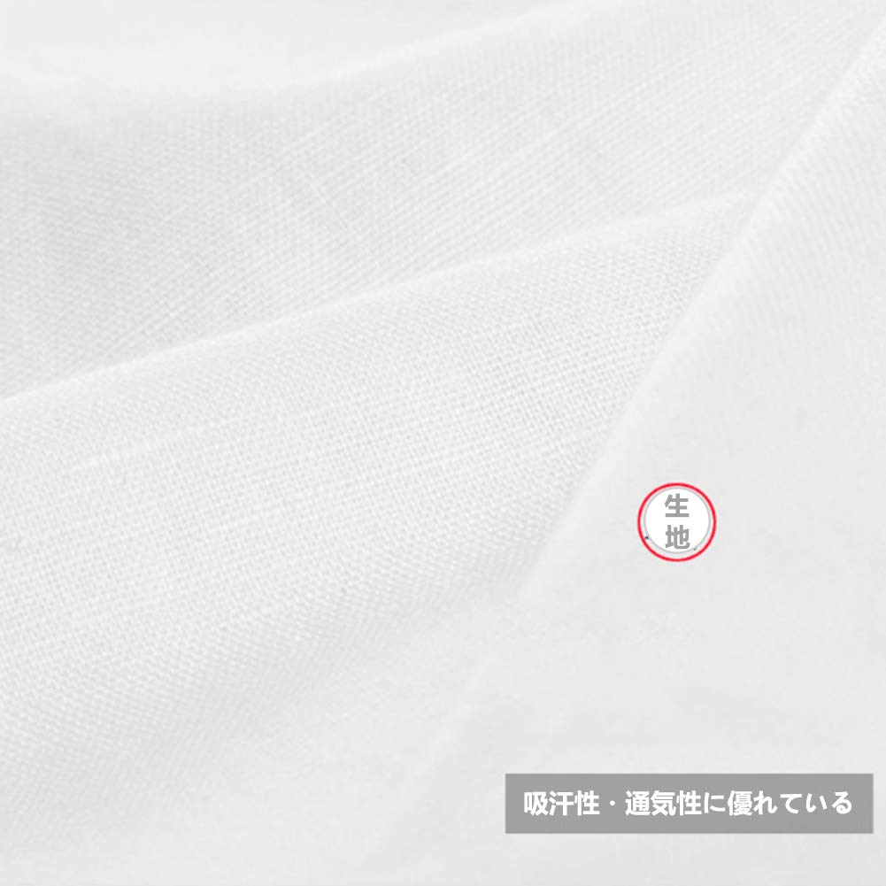Summer Short Japanese Plus Sizes Loose Solid Size 2XL [foveitaa] Men's T-Shirt, Linen, Sleeve, Cotton-Linen, Style, Embroidered, 3/4 Sleeve,