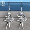 925 Sterling Silber Tanzendes Mädchen Tropfenohrring Schmuck