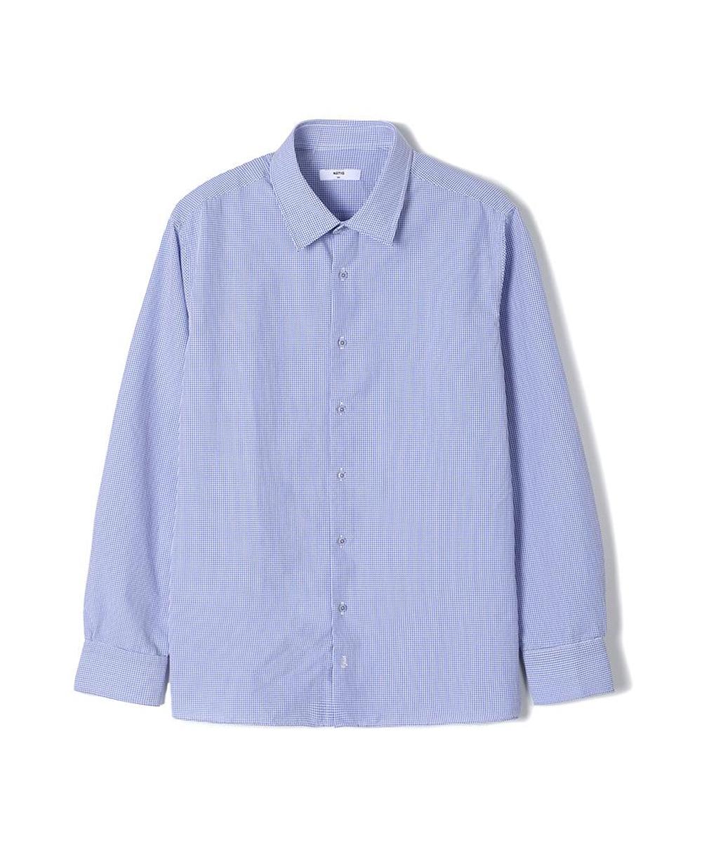 Notig Cotton Blend Comfort Slim Fit Micro Check Shirt Blue Blue/095